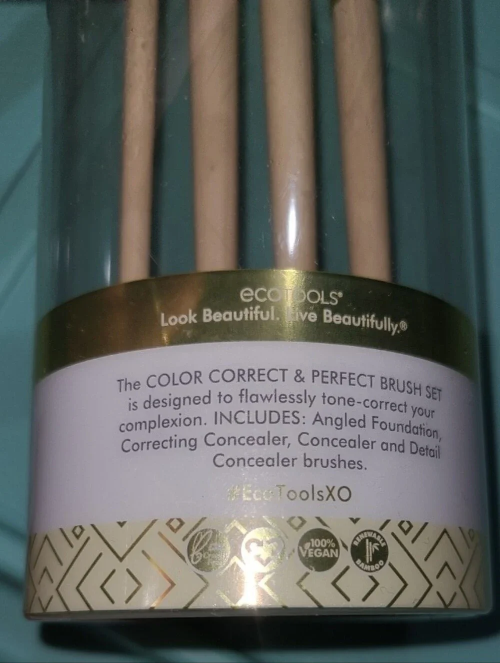 EcoTools Brush Sets. Glossy Finish Jade Infused Brush Set & Color Correcting Set